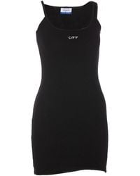 Off-White c/o Virgil Abloh - Slim Fit Logo Mini Dress For - Lyst