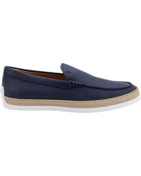Tod's - Leather Loafer With Egraved Monogram - Lyst