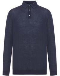 Kiton - Long-Sleeved Wool Polo Shirt - Lyst