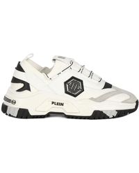 Philipp Plein - Leather Sneakers With Distressed-effect Logo - Lyst