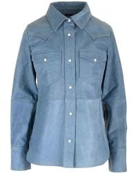 Stand Studio - Western Style Leather Shirt - Lyst