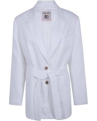 Semicouture - Belted Linen Jacket - Lyst
