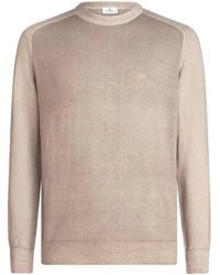 Etro - Embroidered-logo Ribbed Trim Jumper - Lyst