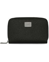 Dolce & Gabbana - Pebbled Leather And Logo Wallet - Lyst