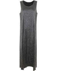 Maria Calderara - Crinkled Faux Leather Long Dress - Lyst