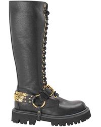 Moschino - Maxi Metal Back Logo Ankle Boots - Lyst