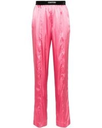 Tom Ford - Stretch Silk Satin Trousers - Lyst