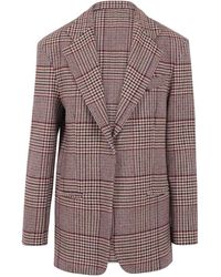 FEDERICA TOSI - Single-Breasted Checked Wool Jacket - Lyst