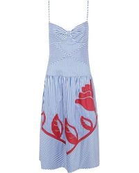FARM Rio - Sky Stripes Sleeveless Midi Dress - Lyst