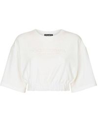 Dolce & Gabbana - Elasticated-waistband Cotton-blend T-shirt - Lyst