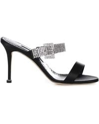 Manolo Blahnik - Fibolta Satin Mules With Crystals - Lyst