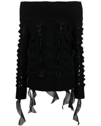 Blumarine - Off-Shoulder Knitted Top - Lyst
