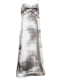 Maison Margiela - Freeze-frame Silk Midi Dress - Lyst