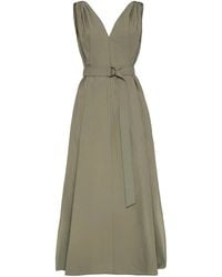 Brunello Cucinelli - Belted Dress With Monili Shoulder - Lyst