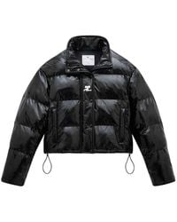 Courreges - Vinyl Puffer Jacket With Logo Detail - Lyst