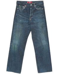 Junya Watanabe - Faded-Effect Straight-Leg Jeans - Lyst
