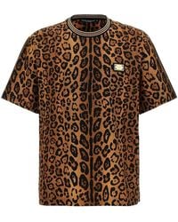 Dolce & Gabbana - Leopard Print T-shirt - Lyst