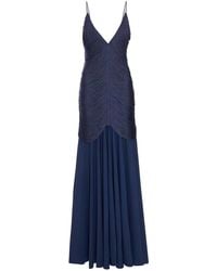 Bless - Long Nostalgia Dress With Fringes And V-Neck - Lyst