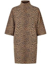 Givenchy - Leopard-Print Jacquard Mini Dress - Lyst