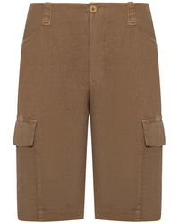 Transit - Linen Cargo Bermuda Shorts - Lyst