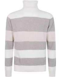 Barba Napoli - Turtle Neck Orizontal Stripes Sweater - Lyst