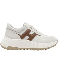 Hogan - Hi-Fi Leather Trainers With Contrast H Logo And Chunky Sole - Lyst