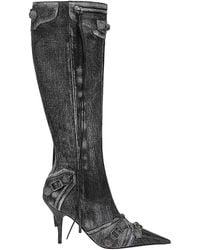 Balenciaga - 90Mm Cagole Leather Boots - Lyst