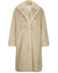 Liu Jo - Coat Featuring A Faux-Fur Effect - Lyst
