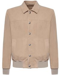 Eleventy - Suede Bomber Jacket - Lyst