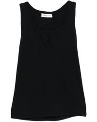 Victoria Beckham - Cotton And Linen Blend Split Tank Top - Lyst