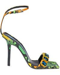 The Attico - Sienna Sandal In Python Printed Leather - Lyst