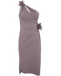 Coperni - One-Shoulder Flower Midi Gown Dress - Lyst
