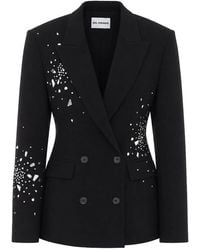 Des Phemmes - Giacca Doppiopetto Con Cristalli - Lyst
