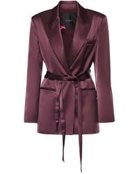 Pinko - Satin Jacket With Belt - Lyst