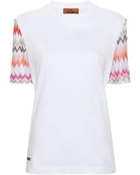 Missoni - T-shirt With Zigzag Sleeves - Lyst
