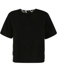 Sacai - Floral Print Cotton Jersey T-shirts - Lyst