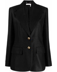 Chloé - Wool And Silk Blend Single-breasted Jacket - Lyst