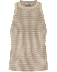 Brunello Cucinelli - Dazzling Check Embroidery Top - Lyst
