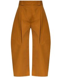 Balenciaga - Pleated Wide-Leg Cropped Trousers - Lyst