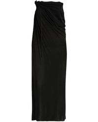 ANDREADAMO - Draped Jersey Low Waist Long Skirt - Lyst
