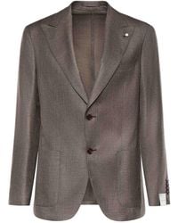 Luigi Bianchi - Single-Breasted Wool Blend Blazer - Lyst