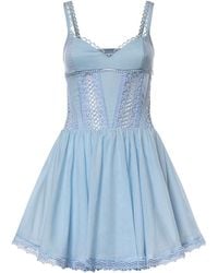Charo Ruiz - Gardenia Cotton Voile And Lace Mini Dress - Lyst