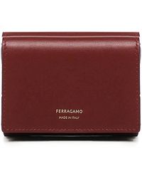 Ferragamo - Two-Tone Trifold Wallet - Lyst