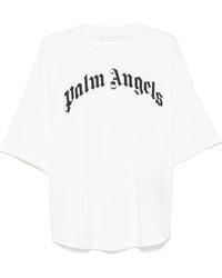 Palm Angels - Curved Logo-Print T-Shirt - Lyst