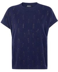 Fabiana Filippi - Platinum Cap Sleeve Sweater With Embrodery - Lyst