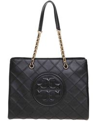 Tory Burch - Fleming Shopping Bag In Quilted Leather - Lyst
