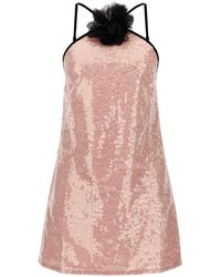 Self-Portrait - Pale Pink Sequin Mini Dress - Lyst