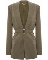 Victoria Beckham - Tailored Blazer With Belt - Lyst