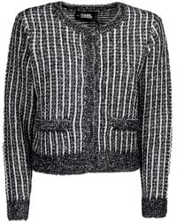 Karl Lagerfeld - Bouclé Knit Cardigan - Lyst
