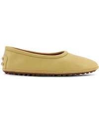 Tod's - Leather Ballet Flat With Rear Rubber Detail - Lyst
